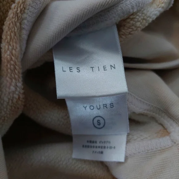 LES TIEN Tie-dye Brushed-back Cotton Sweatshirt - Beige - Picture 8 of 11